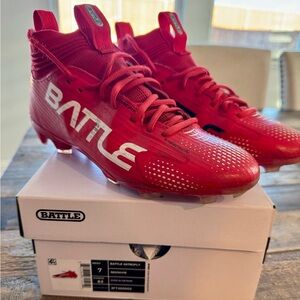 Battle Red Football Cleats
